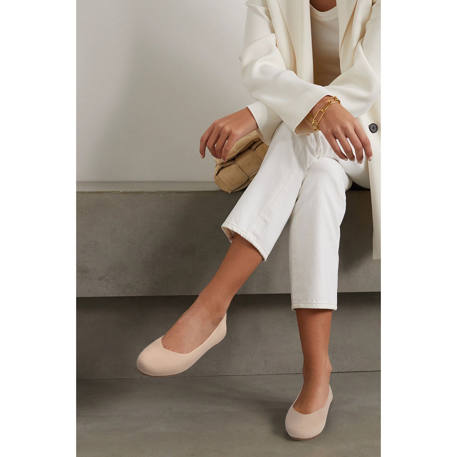 ATHMILE Women's Flat Ballet Shoes Knit Flat Shoes for Women Round Toe Slip on Women Flats for Dressy Casual Office Work Wedding Comfort Soft