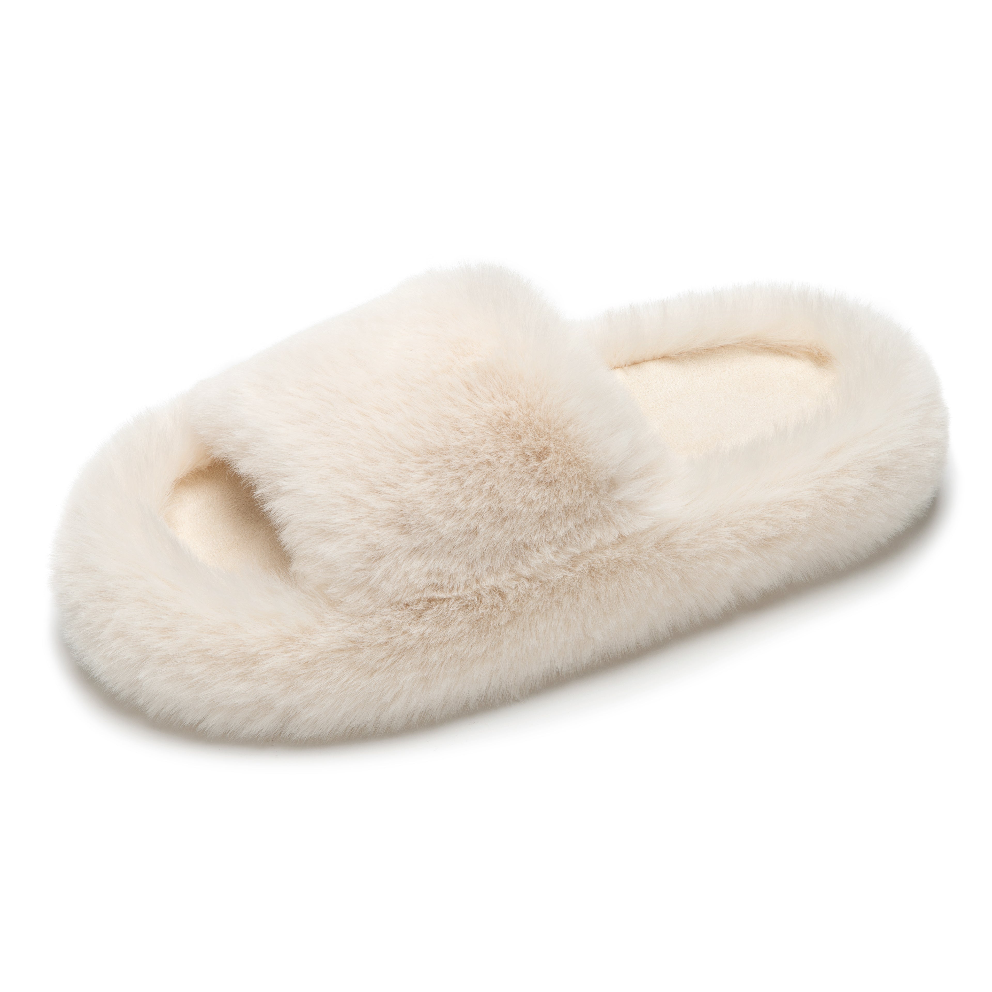 ATHMILE Womens Slippers with Arch Support Lightweight Fuzzy House Slippers for Women Cozy Memory Foam Indoor Open-toe Comfy Shoes for Women