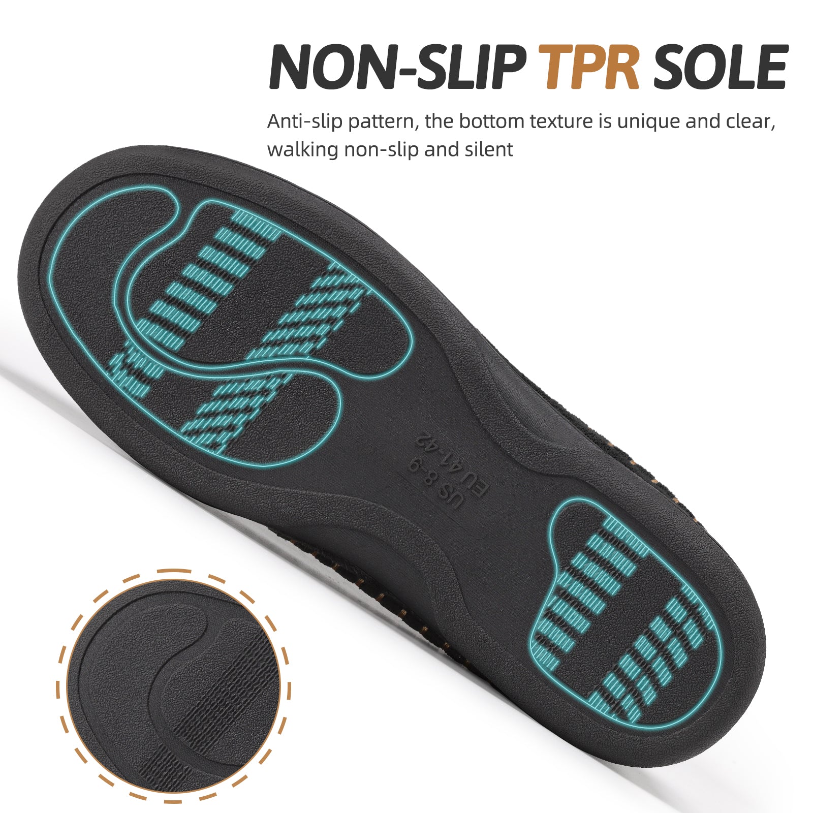 ATHMILE Mens Slippers Warm Fuzzy Memory Foam Indoor Outdoor Cozy Slippers Slip-On Moccasin House Shoes with Non-Slip Sole