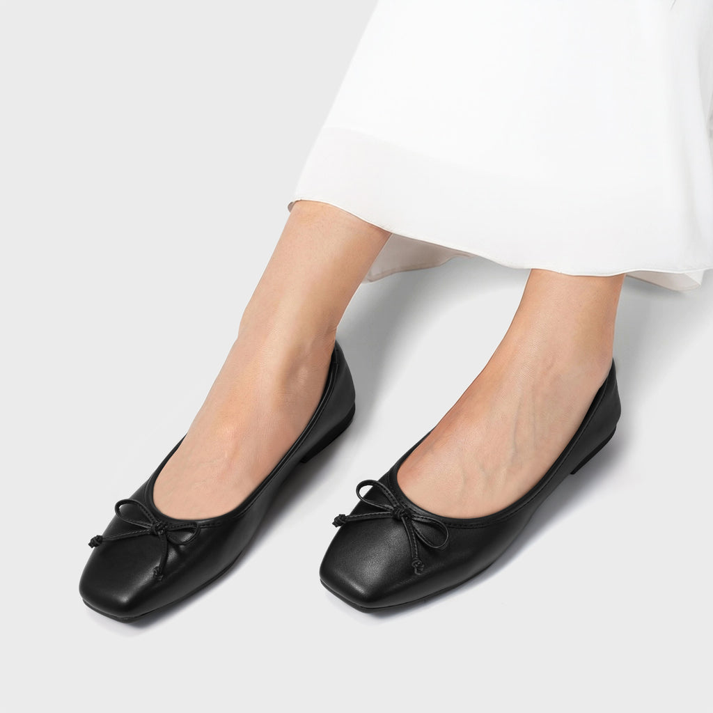 ATHMILE Womens Ballet Flats with Bow Ballerina Closed Square Toe Slip on Square Toe Comfortable Flats Shoes for Women Dressy Causal 2026 Fashion Size 6-11